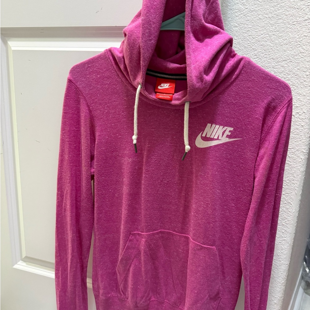 Nike Hot Pink Pullover Hoodie with White Logo Tag